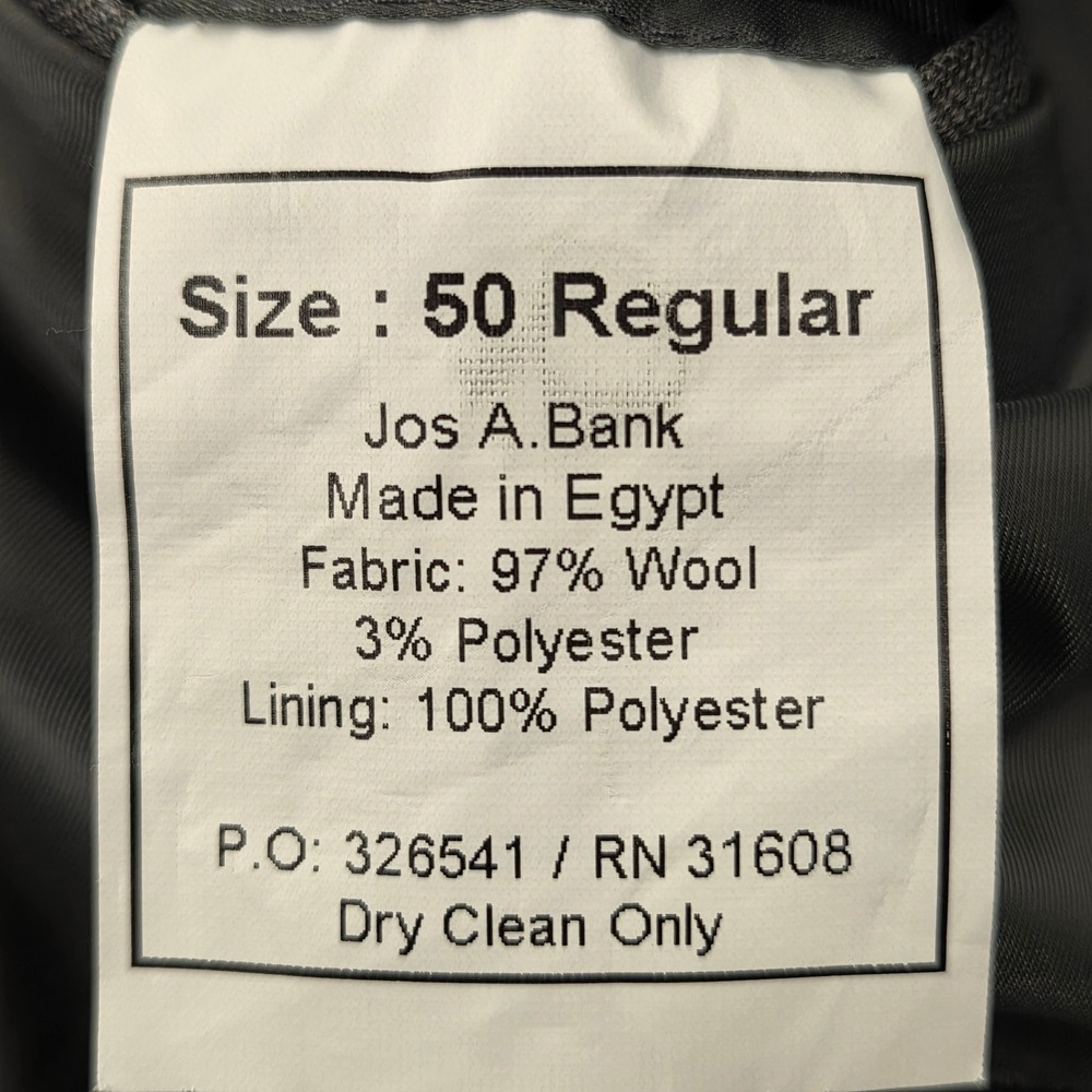Jos A Bank‎ Traveler Traditional Fit Wool Blazer Jacket Gray Blue Plaid Mens 50R - Picture 7 of 10